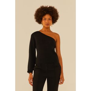 Blusa Tricot Lurex Um Ombro Só