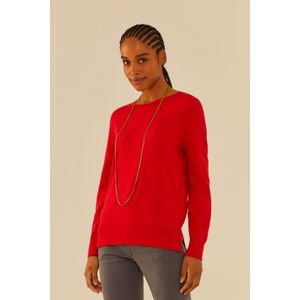 Blusa Tricot Lisa Manga Longa Gola Redonda