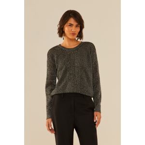 Blusa Tricot Metalizada Prata