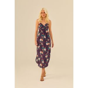 Vestido Midi Seda Estampa Kimono Figo