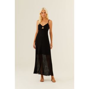 Vestido Tricot Longo Rendado