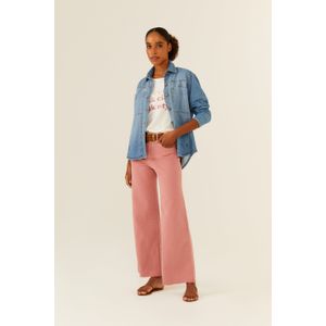 Calça Sarja Wide Leg Color