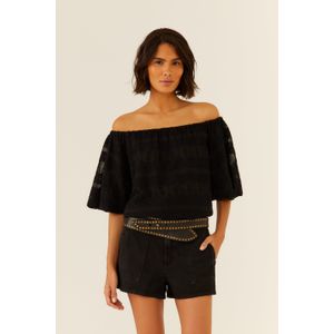 Blusa Ombro a Ombro Bordado Eve
