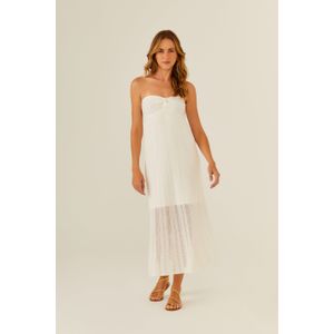 Vestido Tricot Sem Alça Decote Nó