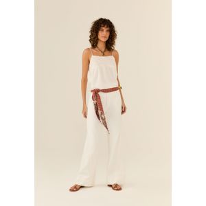 Calça Sarja Wide Pespontos
