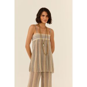 Blusa Túnica Tricot Listrada