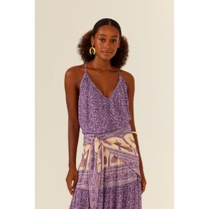 Blusa De Alça Franzido Ggt Estampa Pluma
