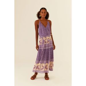 Saia Midi Ggt Estampa Plumas