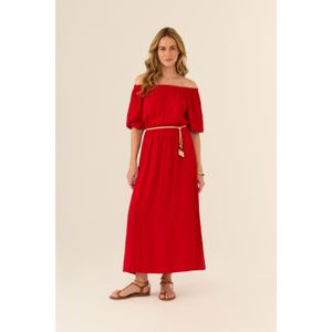 Vestido Midi Ombro a Ombro Fendas