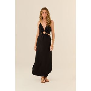 Vestido Midi Linho Vazado