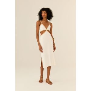 Vestido Tricot Cut Out Viés Contraste