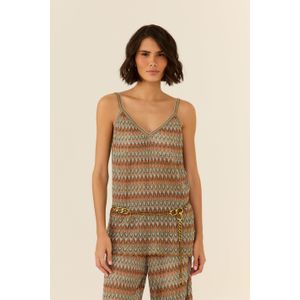 Blusa Túnica Tricot Chevron Rayon Lurex