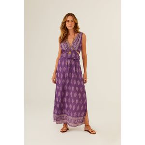 Vestido Longo Ggt Estampa Gota Púrpura
