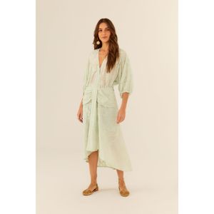 Vestido Pala Sobreposta Bordado Isola