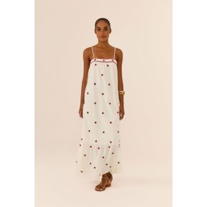 Vestido Midi Bordado Espelhinhos