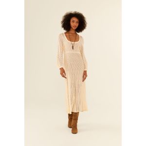 Vestido Tricot Manga Longa Rendado