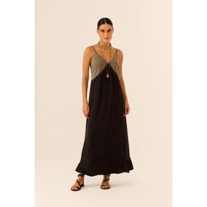 Vestido Midi Recortes Frente