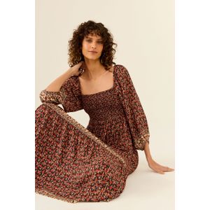 Vestido Midi Estampa Bourbon