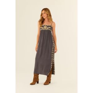 Vestido Midi Alça Bordado Rafis
